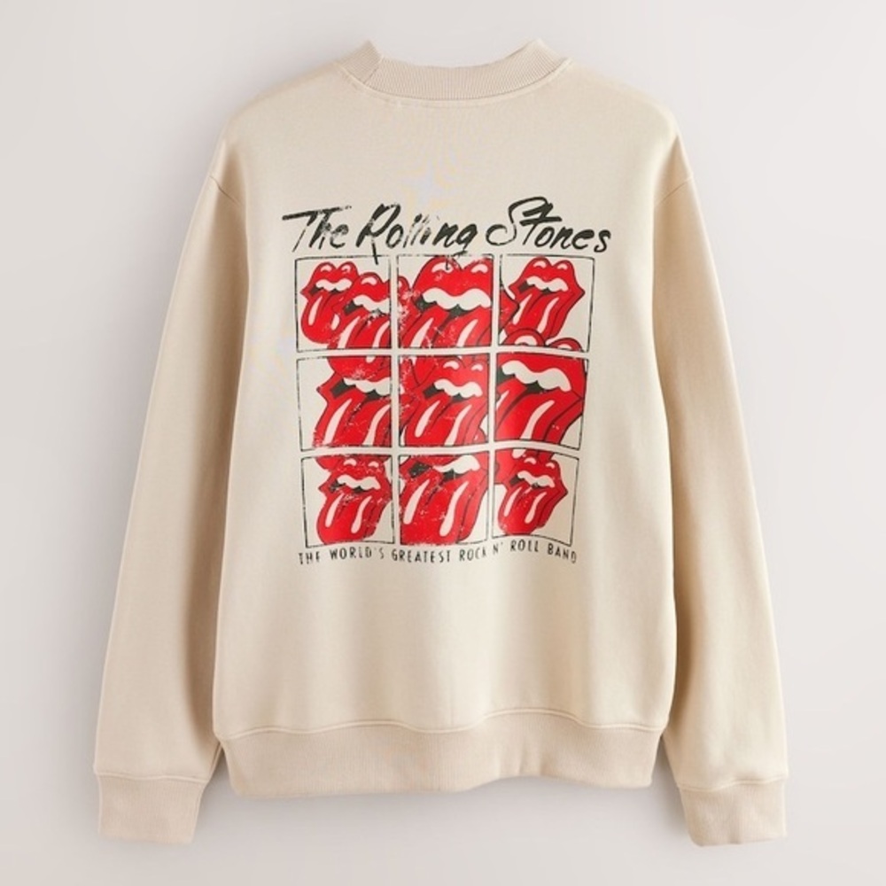 Zara X Rolling Stones Girls Graphic Print Lips Long Sleeve Band Sweatshirt 13-14